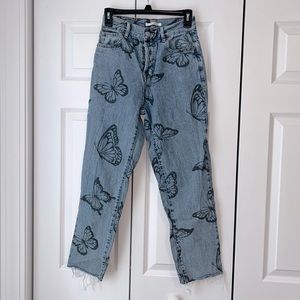PacSun Butterfly High Waisted Straight Leg Jeans
